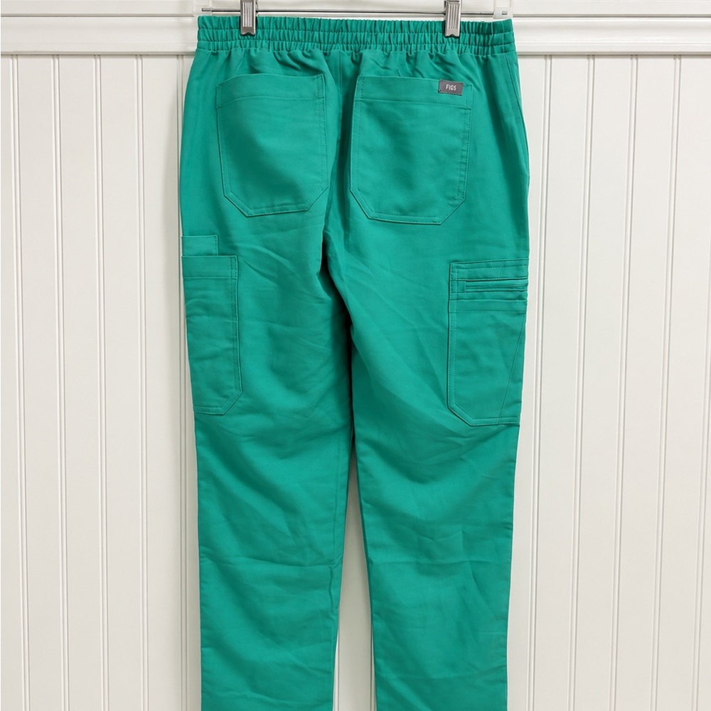 NWT FIGS Yola Skinny Scrub Pants XS Petite Safety Green Pink Drawstring
